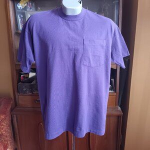 XL Vintage T-shirt Single Stitch BVD Purple Crew Neck 100% Cotton Made In USA